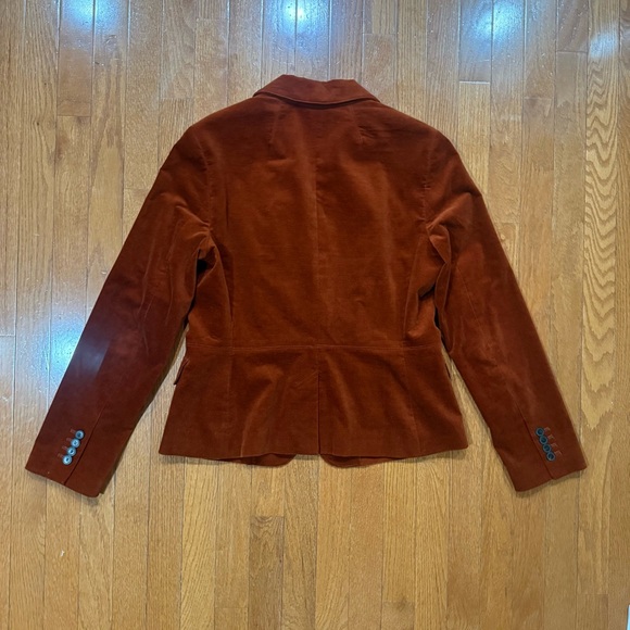 Talbots Velvet Single Button Blazer Womens 12 Burnt Rust Orange Academia Preppy - Picture 5 of 10